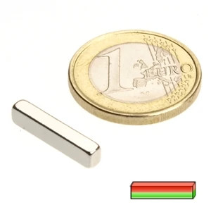 Bloque magnético 18,0 x 3,0 x 4,0 mm N48H níquel - sujeta 2 kg