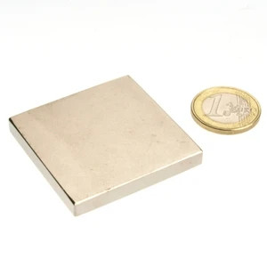 Bloque magnético 45,0 x 45,0 x 6,0 mm níquel - sujeta 18,5 kg
