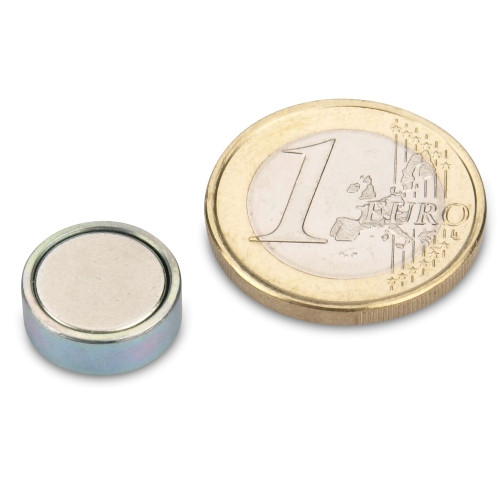 Pinza plana magnética de neodimio Ø 13,0 x 4,5 mm, zinc - sujeta 6 kg