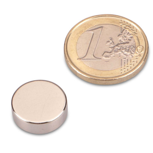 Disco magnético Ø 15,0 x 5,0 mm N40 níquel - sujeta 4,8 kg
