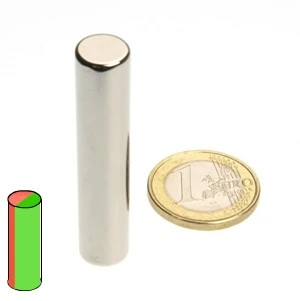 Barra magnética Ø 10,0 x 50,0 mm N52 níquel - diametral