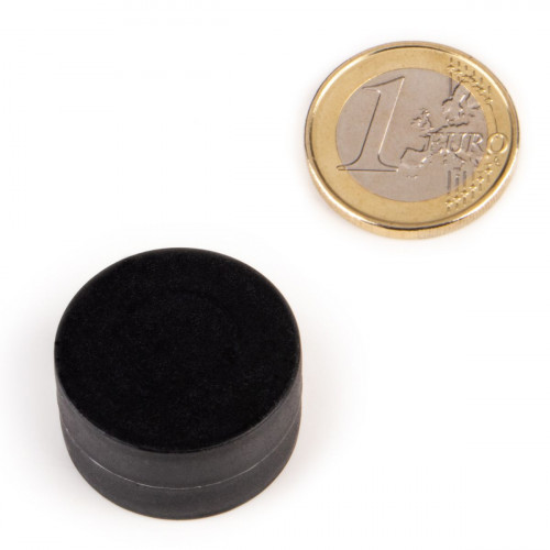 Disco magnético de neodimio Ø 28,4 x 15,7 mm plástico - negro
