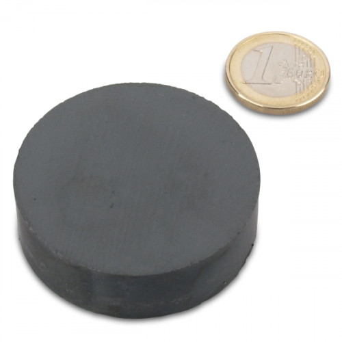 Disco magnético Ø 50,0 x 15,0 mm Y35 ferrita - sujeta 4,1 kg