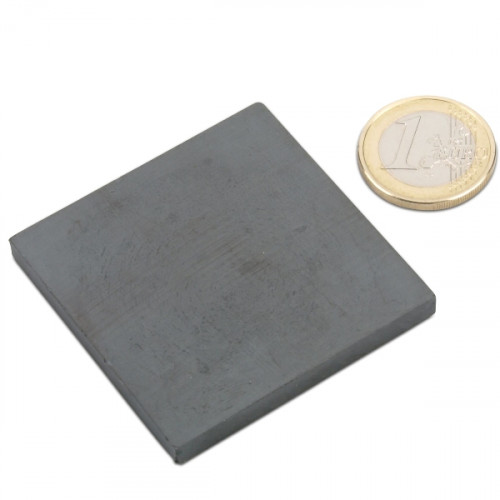 Bloque magnético 50,0 x 50,0 x 5,0 mm Y35 ferrita - sujeta 2 kg