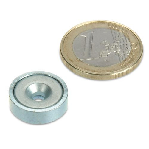 Pinza plana magnética de neodimio Ø 16,0 x 5,0 mm con avellanad - sujeta 5 kg