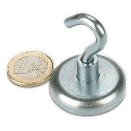 Gancho magnético Ø 36 mm neodimio - zinc - sujeta 41 kg