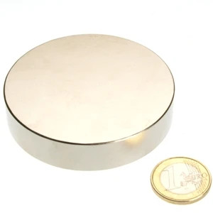Disco magnético Ø 70,0 x 15,0 mm N45 níquel - sujeta 87 kg