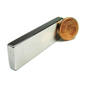 Bloque magnético níquel 50,0 x 15,0 x 5,0 mm N40 - sujeta 10,8 kg